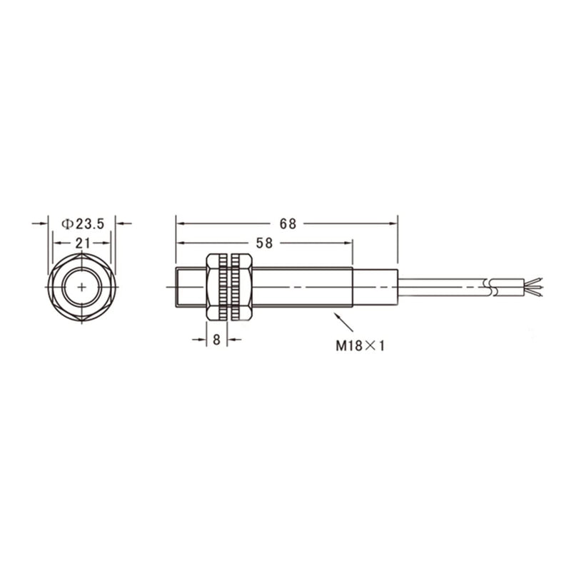 Baomain 1 Pair M18 Infrared Ray Through-Beam Reflection Optical Photoelectric Sensor Switch E3F-10DN3/E3F-10L NPN NO+NC 10-30V DC Sensing Distance 10m 4 Wires with Mounting Bracket