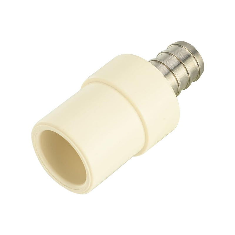 (Pack of 10) EFIELD 1/2" Pex x 1/2" CPVC Transition Coupling Barb Crimp Brass Fittings 1/2" x 1/2" P10 Pex X CPVC