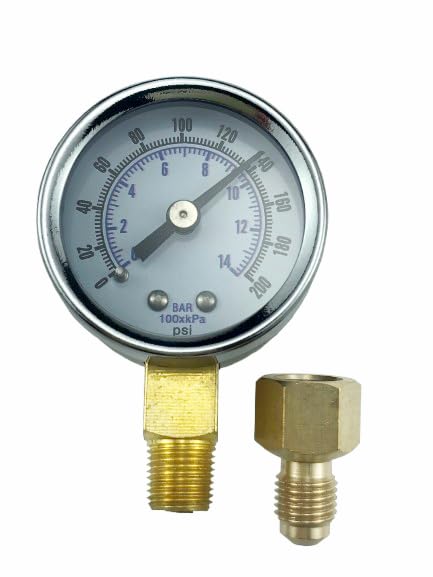 Replacement Oil Burner Fuel Pressure Test Gauge 0-200 PSI for Measure Beckett, Suntec, Webster & Danfoss Oil Burner Fuel Pump Pressure