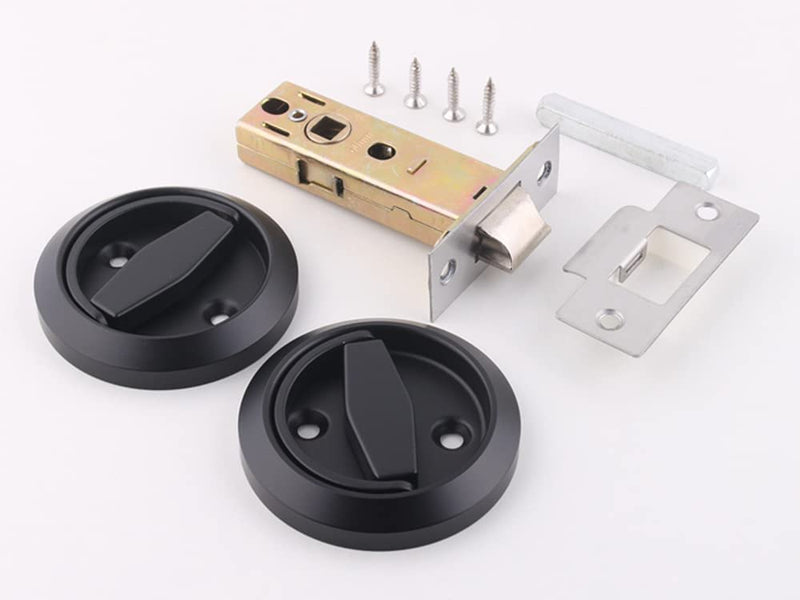 304 Stainless Steel Furniture Locks Hidden Recessed Cup Door Handles Lock Lockers Without Keys (Black) Black
