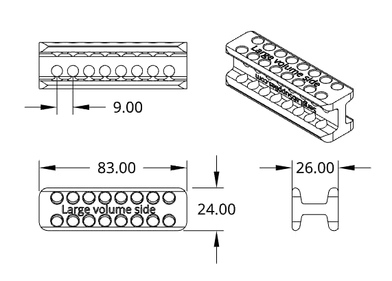 Sergi Lab Supplies Magnetic rack for DNA, RNA purification; for 100-250 microliter PCR tubes (leagacy, 16 tubes) leagacy, 16 tubes