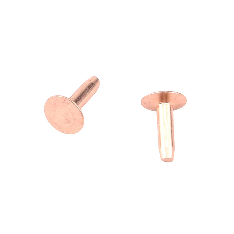 Crapyt 25 PCS Copper Rivets 0.35"×0.51"×0.12" Leather Copper Rivet Fastener is Suitable for Leather Products Such As Belt and Wallet Solid Copper Rivets With Burrs-Stirrup 0.35"×0.51"×0.12"
