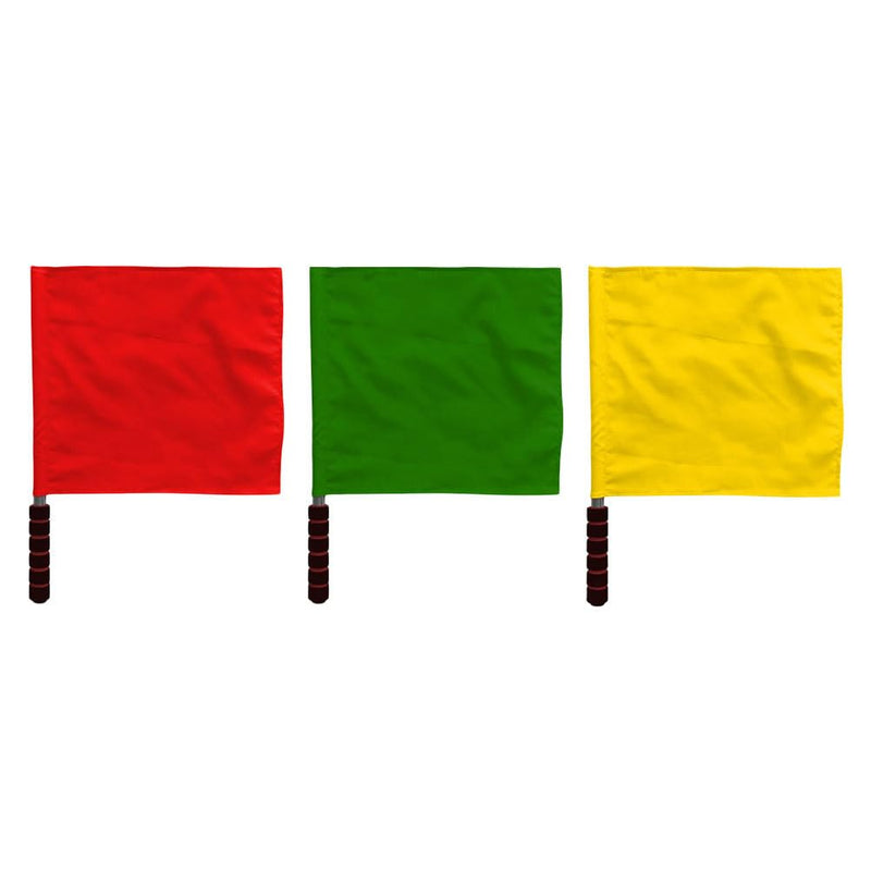 Yardwe 3PCS Referee Flag, Stainless Steel Hand Flag with Sponge Handle, Hand Signal Flag Training Sports Flags for Soccer Volleyball Basketball Football Competition