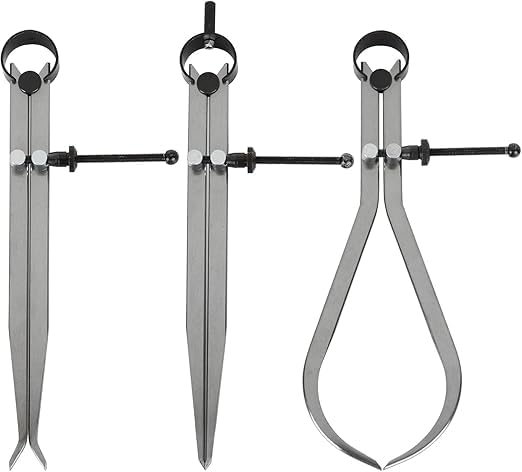 3-Piece Spring Caliper Set, 10 Inch / 250MM Inside Outside Divider Calipers, Precision Measuring Tool Divider Set Wood-Turning Lathe Projects Leather Crafting & Scribing