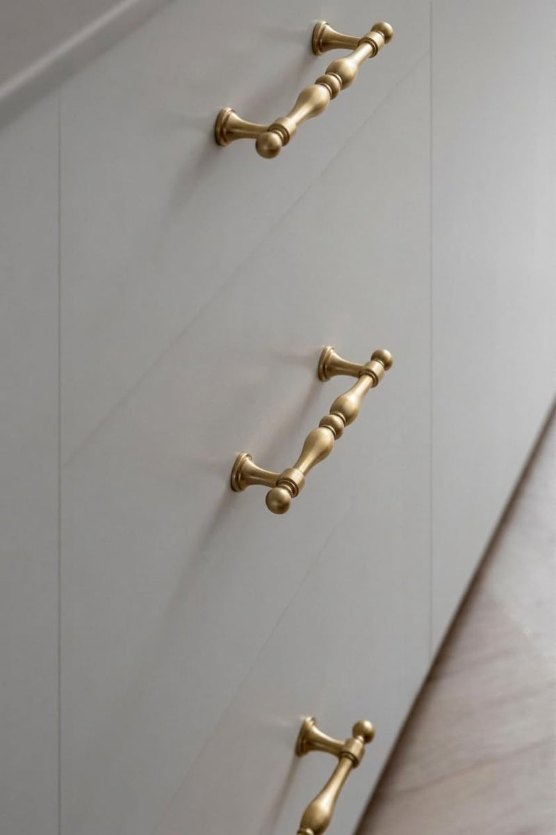 6 Pack Champagne Bronze Cabinet Pull 5" Hole Center Drawer Handle | 128mm Hole Center Heavy Duty Zinc Alloy Modern Hardware,Mid Century Drawer Pull, for Kitchen Cupboard Bathroom Vanity Dresser 5'' Hole Centers