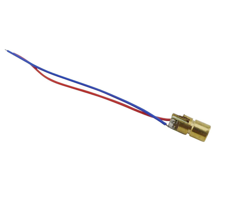 20PCS 3V 650nm 5mW Red Dot Diode Copper semiconductor Laser Tube with Leads Head Point Shape Outer Diameter 6mm