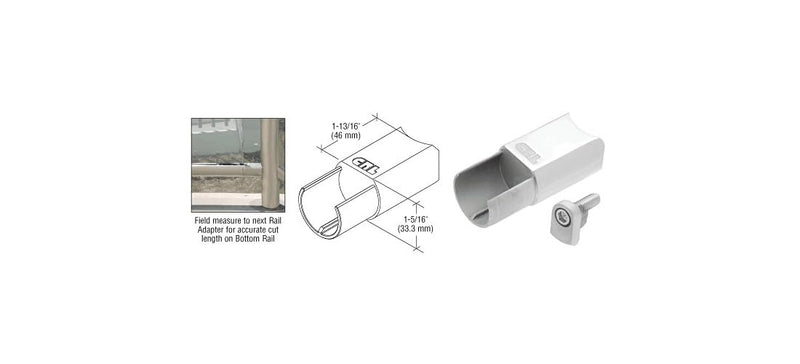 CRL CR15BAPS 316 Polished Stainless CRS Rail Adaptor for Level Bottom Rails Polished Stainless Steel