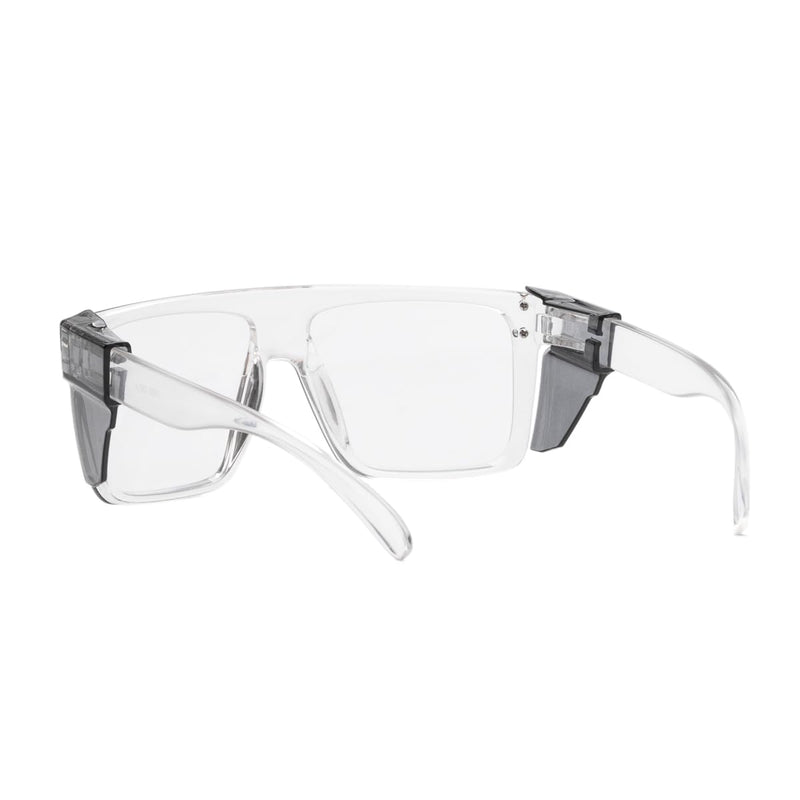 Photochromic Anti Bluelight UV400 Auto-Darkening Clear to Smoke Lens Transitional ANSI Z87.1 Safety SunglassesGlasses Clear (Grey Shield)