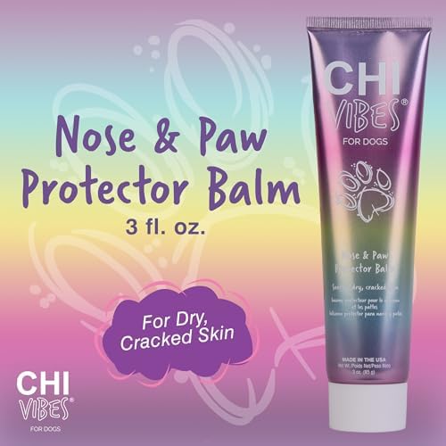 CHI Vibes for Dogs Nose and Paw Protector Balm Vegan Moisturizing Skin Barrier for Dry Cracked Dog Noses and Paw Pads pH Balanced Gluten and Paraben Free Made in the USA 3 OZ Everyday Dog Grooming