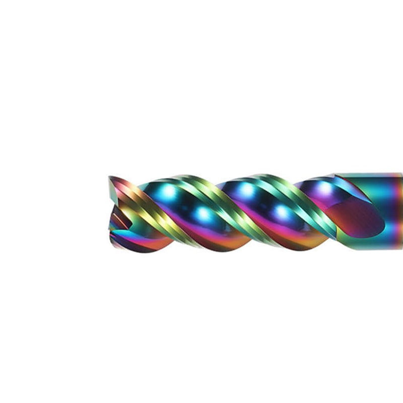 3/8" Carbide Square End Mill Bits for Aluminum - 3/8" Shank Dia,2-1/2'' Oal - 3 Flutes DLC Rainbow Coating - Durable 3/8"DLC (1 Pieces)