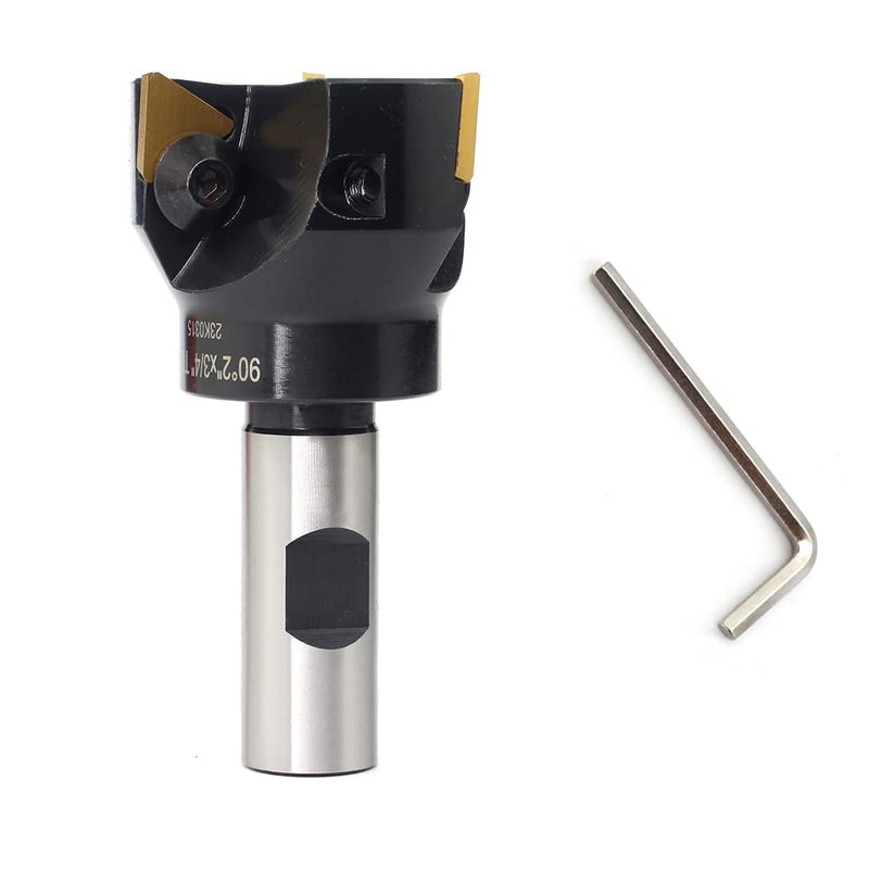 2" Indexable End Mill OSCARBIDE 3/4" Shank 3-3/4" 3 Flutes 90° TP32 | 3 TPCN32PDTR/TPG32 Inserts | For Steel, Stainless, Cast Iron & Aluminum | Rigid Steel Body | Smooth Finish | Long-Lasting