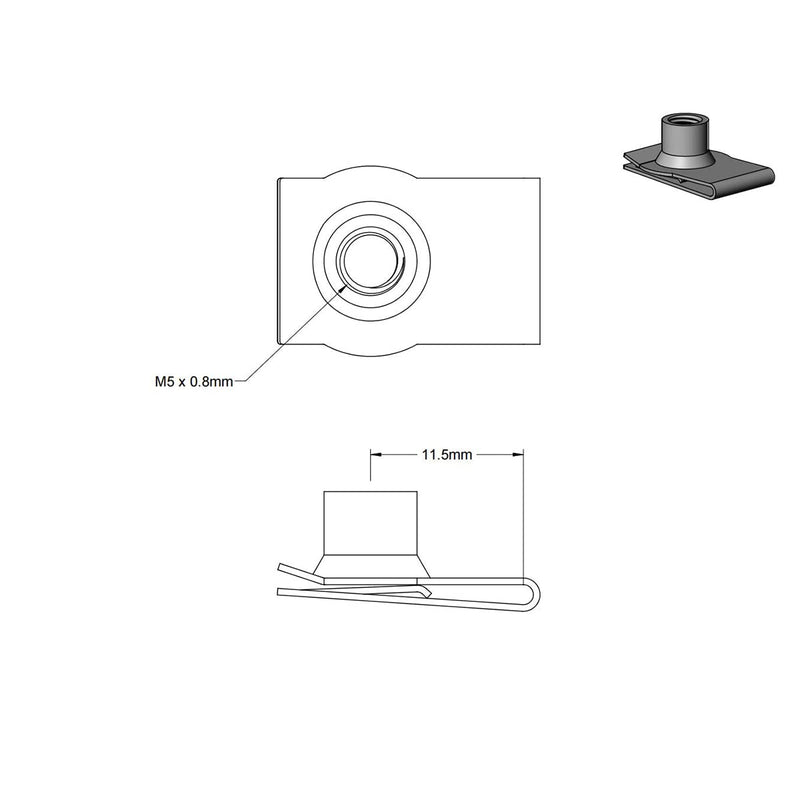M5 Stainless Steel U -Style Clip-On Nut,U-Type Fasteners (Pack of 30) M5SS