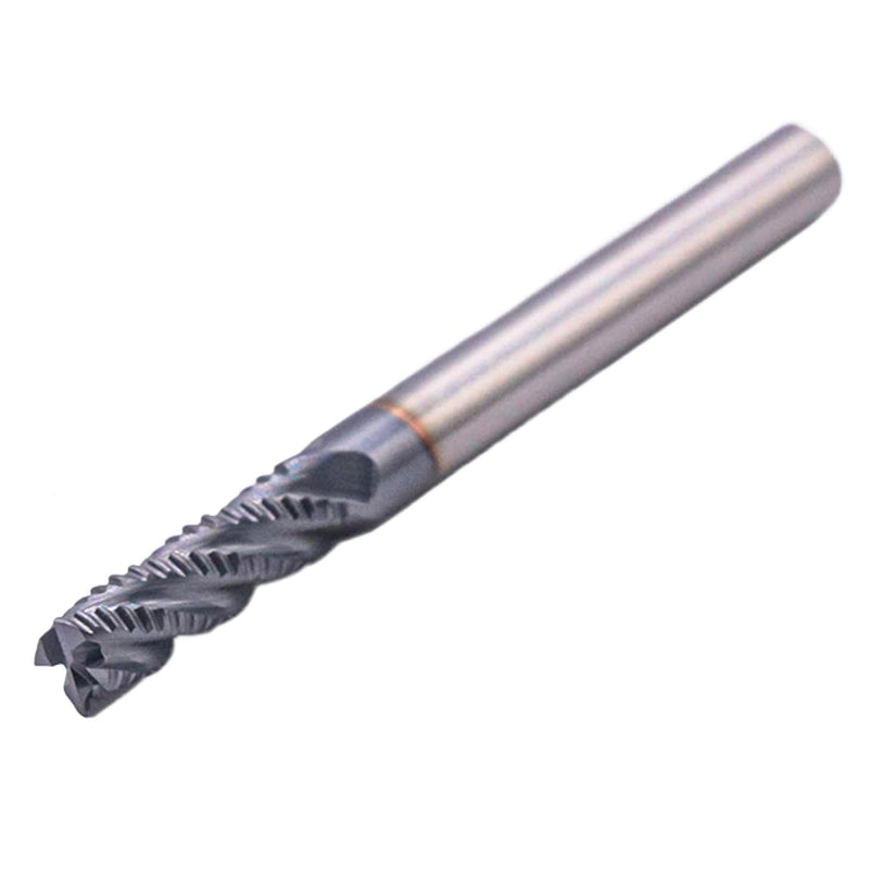 5Pcs 3/16" 4 Flute Solid Carbide Roughing End Mill, ALCrSiN Nano Coated | 35 Degree Helix, 3/16" Cutting Diameter, 3/16" Shank Diameter, 5/8" Length of Cut, 2" Overall Length