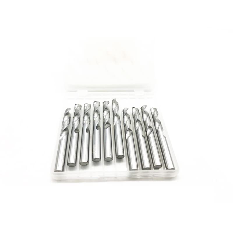 KLOT Industrial Grade 10pcs Solid Carbide Drill Bit 4mm 0.15748" 2-Flute Straight Shank YG6X Tungsten