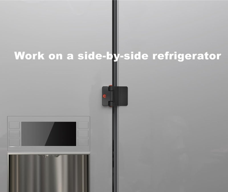 Refrigerator Adhesive Locks Double Button Fridge Door Lock with Key, Child Proof Freezer Cooler Door Lock, Child Baby Safety File Drawer Lock and Cabinet Locks (Black, 2) Black