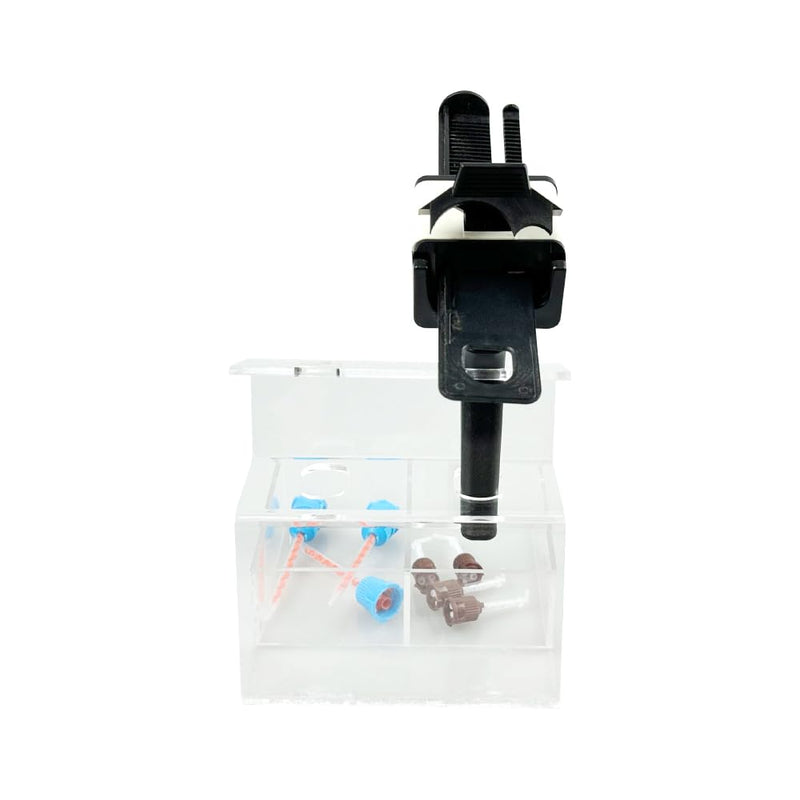 Dental Impression Gun Organizer, YOUYA DENTAL Clear Acrylic 2-Gun Holder with Mixing Tips Storage Holds Dental Impression Cartridge Delivery Dispenser Guns & Mixing Tips Organizer (2-Gun Compact) 2-Gun Compact