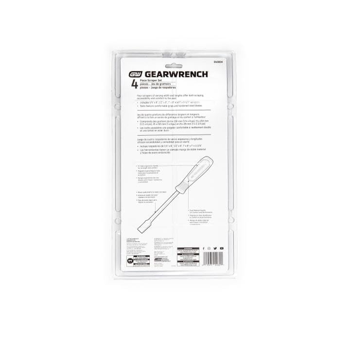 GEARWRENCH 4 Pc. Dual Material Wide Scraper Set - 84080H