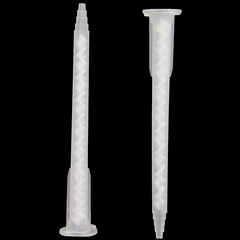 CosmoMix Helical Static Mixer Nozzle Tube Tip, Bayonet Connection, 4 In, 17 Elements, 50 Pcs Epoxy Mixing Nozzle Tip, Static Mixer Plastic Resin Mixing For AB Glue Acrylic Adhesive Gun Mixer RCS06-17S RCS06-17L