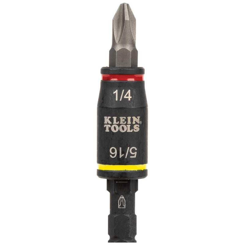 Klein Tools 32767 Impact Driver, SAE 3-in-1 Impact Socket and Bit Holder, Flip Socket with 1/4-Inch and 5/16-Inch Hex Drivers, 5-Inch Length 1 Count (Pack of 1) fastener drive bit