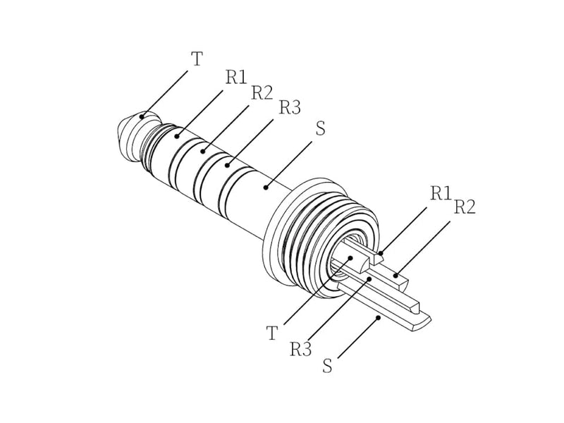 aeco TRS Plug 4.4mm 5 Pole AT4-1812R, 1pcs/1set, Rhodium Plating