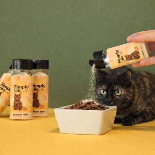 Simply Life Pets Probiotic Kefir Powder for Cats, Freeze-Dried Digestive Support, Gut and Immune Support, Easy to Sprinkle, for Picky and Sensitive Cats, 1 oz