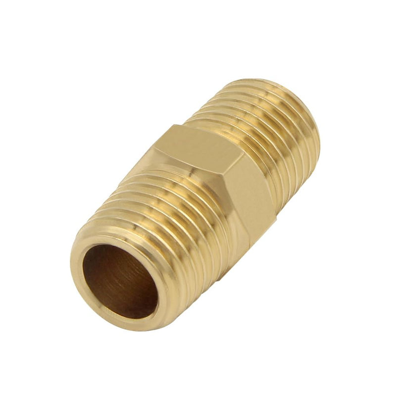 Joytube 2 Pcs Brass Pipe fittings, 3/4" x 3/4" NPT Male Hex Nipple adapter coupler 3/4" X 3/4" NPT( O.D x O.D: 1" x 1" )