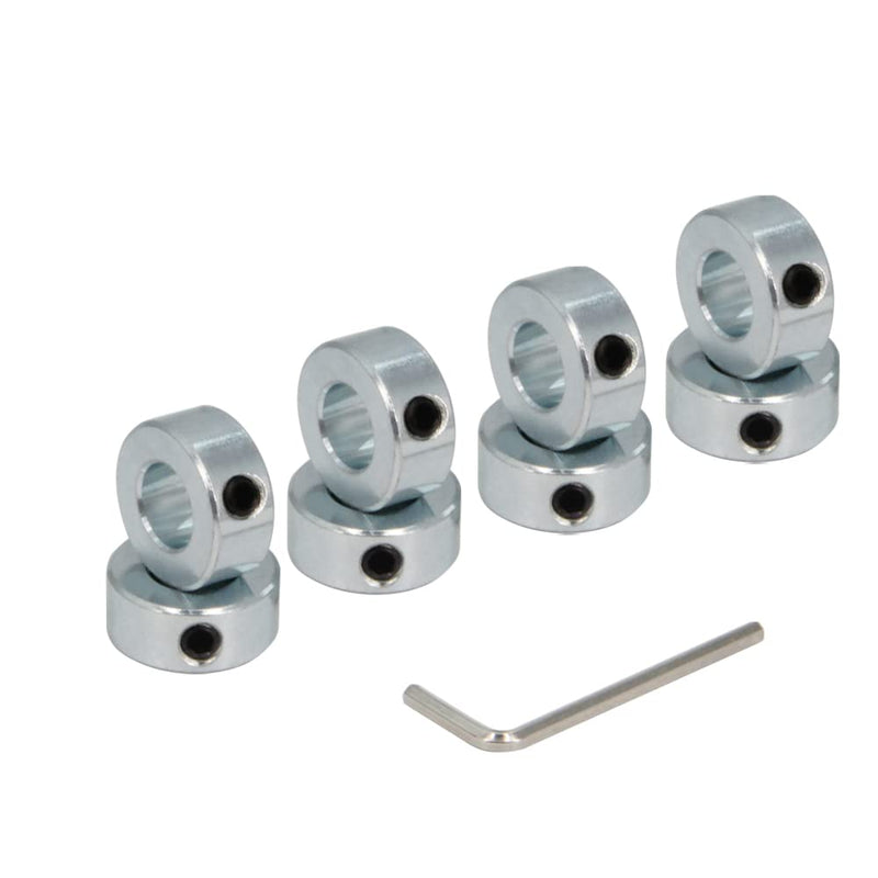 8pcs 1/2" Bore Shaft Collar Lock Collar Zinc Plated Solid Steel with Set Screw 1/2"