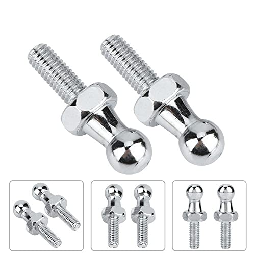 Qty 6 Ball Studs 10mm Ball-Studs with Hardware, M6X1.0 Thread Black Color Zinc Plating for Gas Spring/Prop/Strut Lift Support Fittings (Silver, M6 Screw) Silver