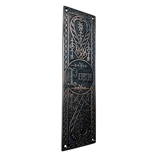 Adonai Hardware Decorative Brass Push Plate (10.2 Inch Push, Oil Rubbed Bronze) 10.2 Inch "PUSH"