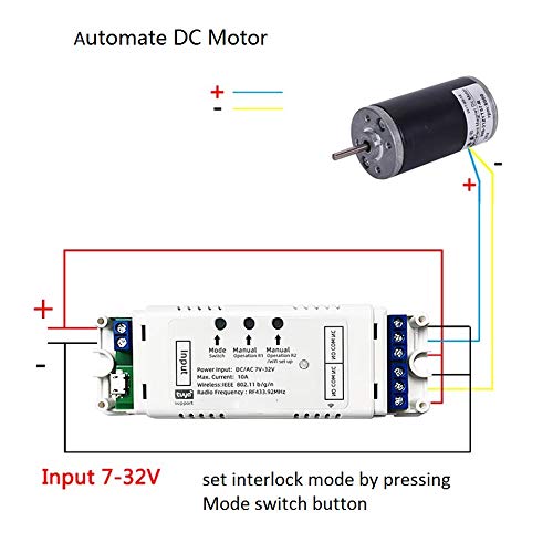 2CH WiFi RF Wireless Switch Relay,Inching Self-Locking Interlock Mode,Compatible with Alexa Goolge Home (Smart Life app WiFi RF Bluetooth Relay)