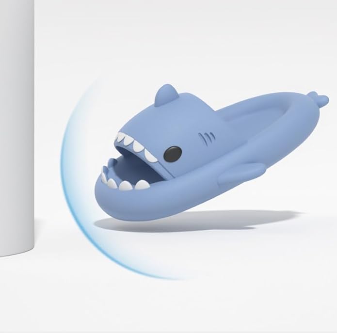 kaitesi Cute Shark Shaped Indoor Slippers, Summer Room Shoes, Washable, Non-Slip, Thick Sole, Extra Large, Men’s, Silent, Sandals, Flexible, Lightweight,Unique, EVA - NewNest Australia
