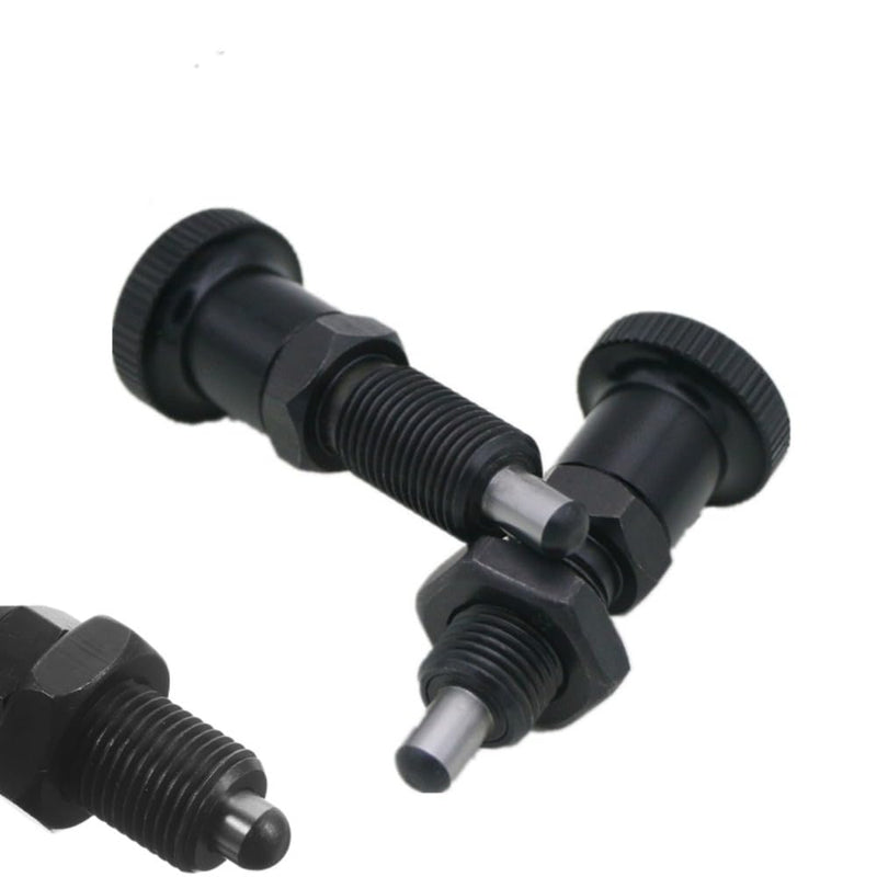 2PCS Spring Knob Plunger Retractable Spring Plunger Pull Knob Plunger Ball Spring Loaded Plunger Spring Plunger Pin Non Lock Out Indexing Plunger Short Spring Plungers Pull Knob Spring Pin (M10) M10