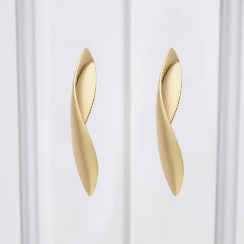 4Pcs Arcuate Pulls Handle Knob,5" C-C Large Modern Elegant Curved Handle Cabinet Pulls,Create a Spatial Aesthetic,S-Shaped Solid Zinc Alloy Drawer Pull (4 Pack, Pearl Gold, 5.0" Hole Centers)