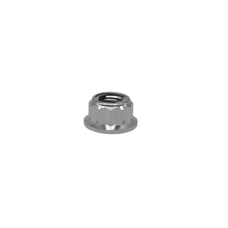 RISON Titanium Bi-Hex Sprocket Nut 12PT Flange Lock nut Titanium Metal Lock nut Pack of 5 (M10x1.25mm,Original) M10x1.25mm Original