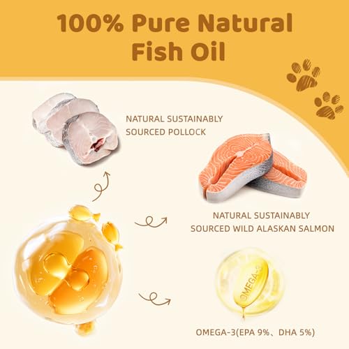 Fish Oil Omega 3 & Silicone Basket Dog Muzzle Bundle for Dogs & Cats: Skin Coat Joint Health & Anti-Biting Training Protection Set (16OZ Oil + L Black Muzzle)