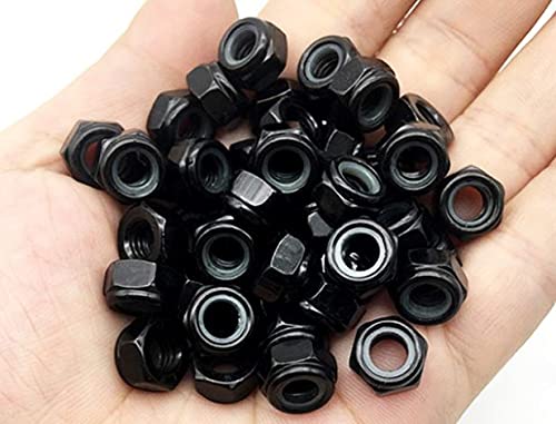 cSeao 100pcs Black M4 X 0.7MM Nylon Lock Nuts Inserted Hex Self Clinching Lock Nuts M4 100pcs