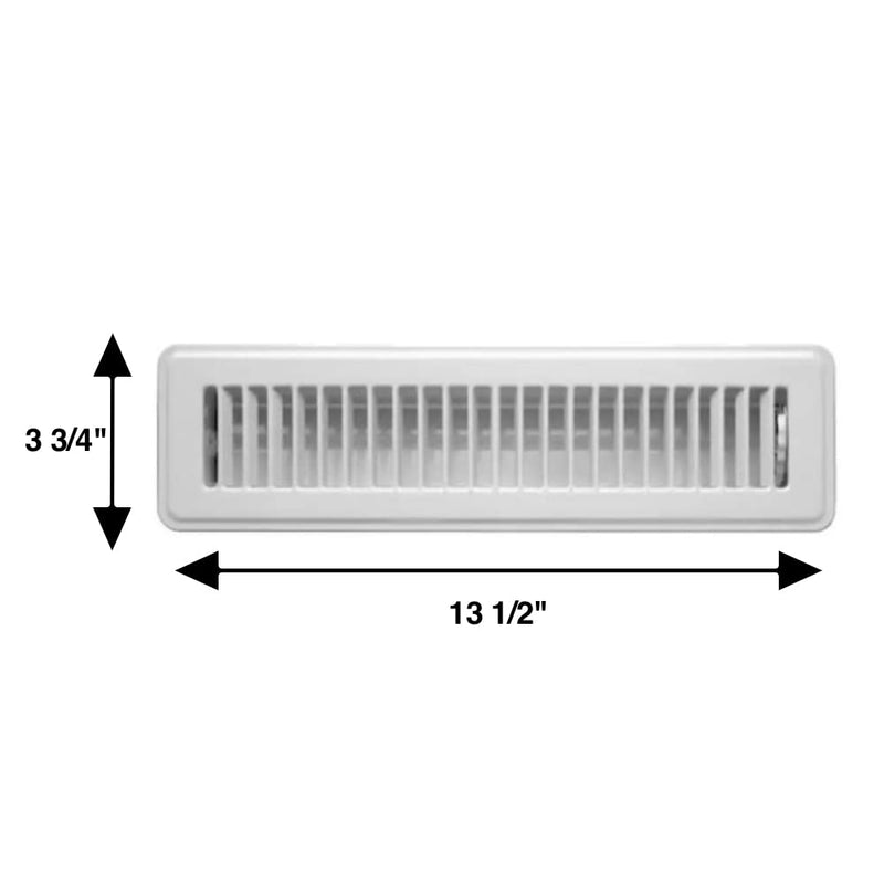 Rocky Mountain Goods Floor Register 2” X 12” - Heavy Duty Walkable Register - Premium Finish - Easy Adjust air Supply Lever - 2 Inch by 12 Inch Floor Vent (White) White