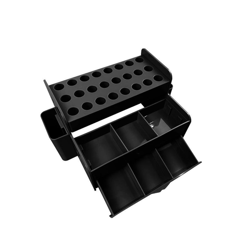 Dental Multi-Function Organizer, YOUYA DENTAL Plastic Dental Syringe Composite Organizer Resin Holder Applicator for Resin Adhesive Syringes Brush Dispenser Placement Rack (Black) Black