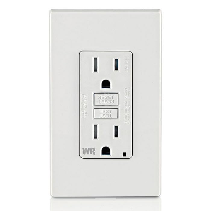 Leviton GFCI Weather-Resistant Outlet, 15 Amp, Self Test, Tamper-Resistant with LED Indicator Light, Outdoor Locations, GFWT1-W, White