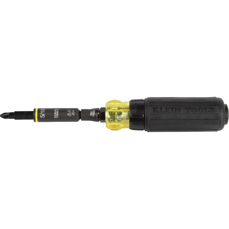 Klein Tools 32500HDRT KNECT Ratcheting Screwdriver, Multi-Bit Screwdriver / Nut Driver, Impact Rated 11-in-1 Tool with Phillips, Slotted, Square and Torx Tips Ratcheting Handle