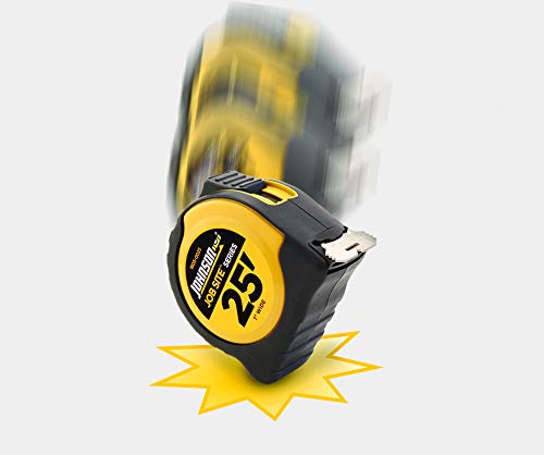 Johnson Level & Tool 1805-0025 Job Site Power Tape, 25', Black/Yellow, 1 Tape 25 Foot x 1 Inch