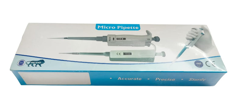 Set of 3 Micropipette Variable Volume 5-50 ul,10-100 ul,100-1000 ul Total 3 no. Combo Pack of Adjustable Volume Single Channel pipettes