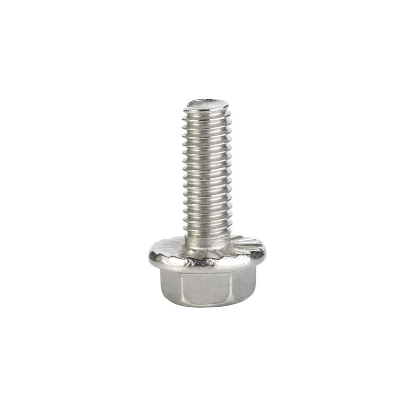 M6 x 16mm Flanged Hex Head Bolts Flange Hexagon Screws, Stainless Steel A2, DIN 6921, 25 PCS M6-1.0 x 16mm (25 PCS)