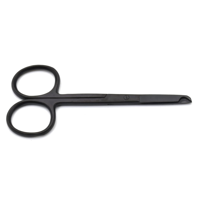 3.5" Stitch Scissors with Black Color Coating - Premium Quality Instrument- Delicate Hook - Perfect for Suture Removal, First Aid, EMS Training (Straight)