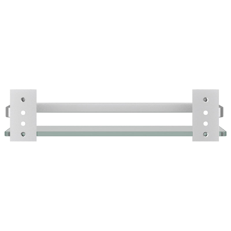 Danpoo Clear Tempered Glass Wall Shelf, Wall-Mounted Organizer for Bathroom, Kitchen(Matte Silver) Single Shelf