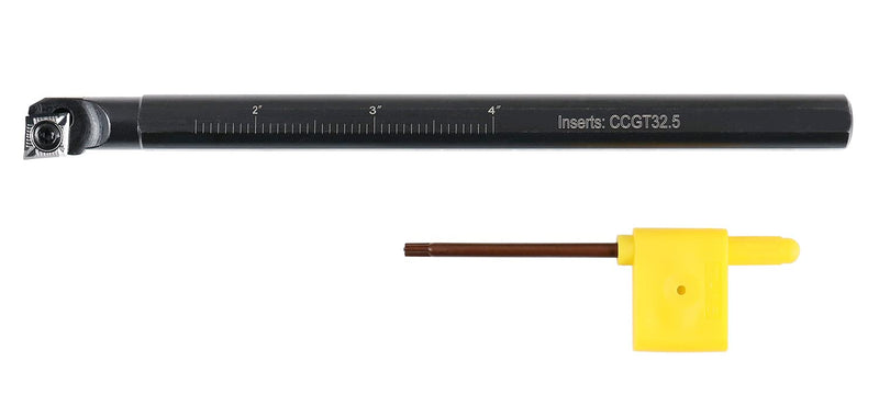 Accusize 1/2 in Rh Sclcr Indexable Boring Bar with CCGT Insert, P252-S501 | 7 in OAL, .600 in Min Bore, CCGT32.51-AKH01 Insert, Negative 5-Degree Angle