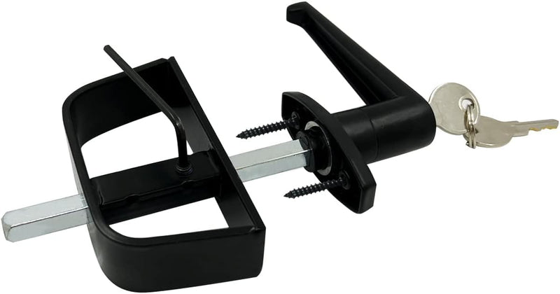 L-Handle Lock Shed Door Latch Lock Kit with 2 Keys and 2 Screws, 5-1/2" Stem Barn Playhouse & Chicken Coop Door Lock