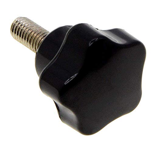 YXQ 5-Star Hand Knob M6x35 Male Thtead Stud Replacement Black Plastic (6Pcs) M6x32x35