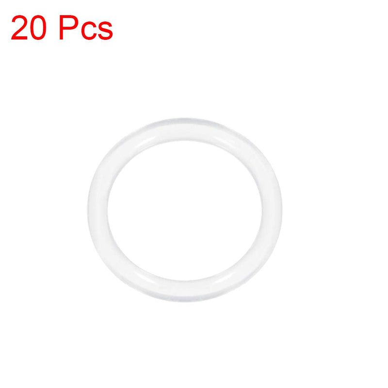 uxcell Silicone O-Ring, 25mm OD, 19mm ID, 3mm Width, VMQ Seal Rings Gasket, White, Pack of 20 19x25x3mm