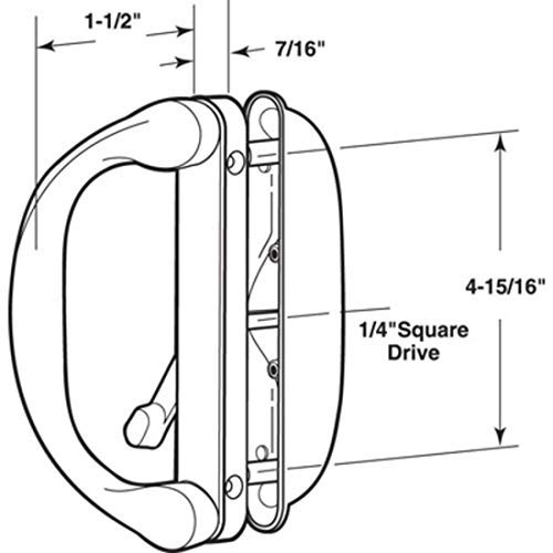 SBML Involute Sliding Patio Door Handle Set (Black)